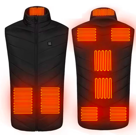 100% Polyester Heated Vest - 3 Temperature Modes, Overheat Protection, No Bloating - 5v/2.1a Rechargeable Battery