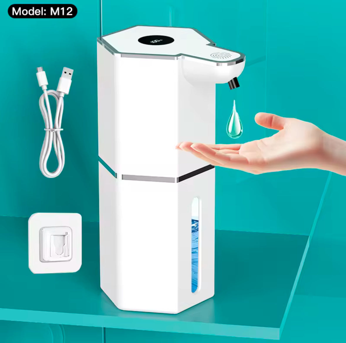 Led Display Screen Automatic Soap Dispenser - USB Rechargeable Wall Mounted Or Countertop - 4 Level Liquid Controls