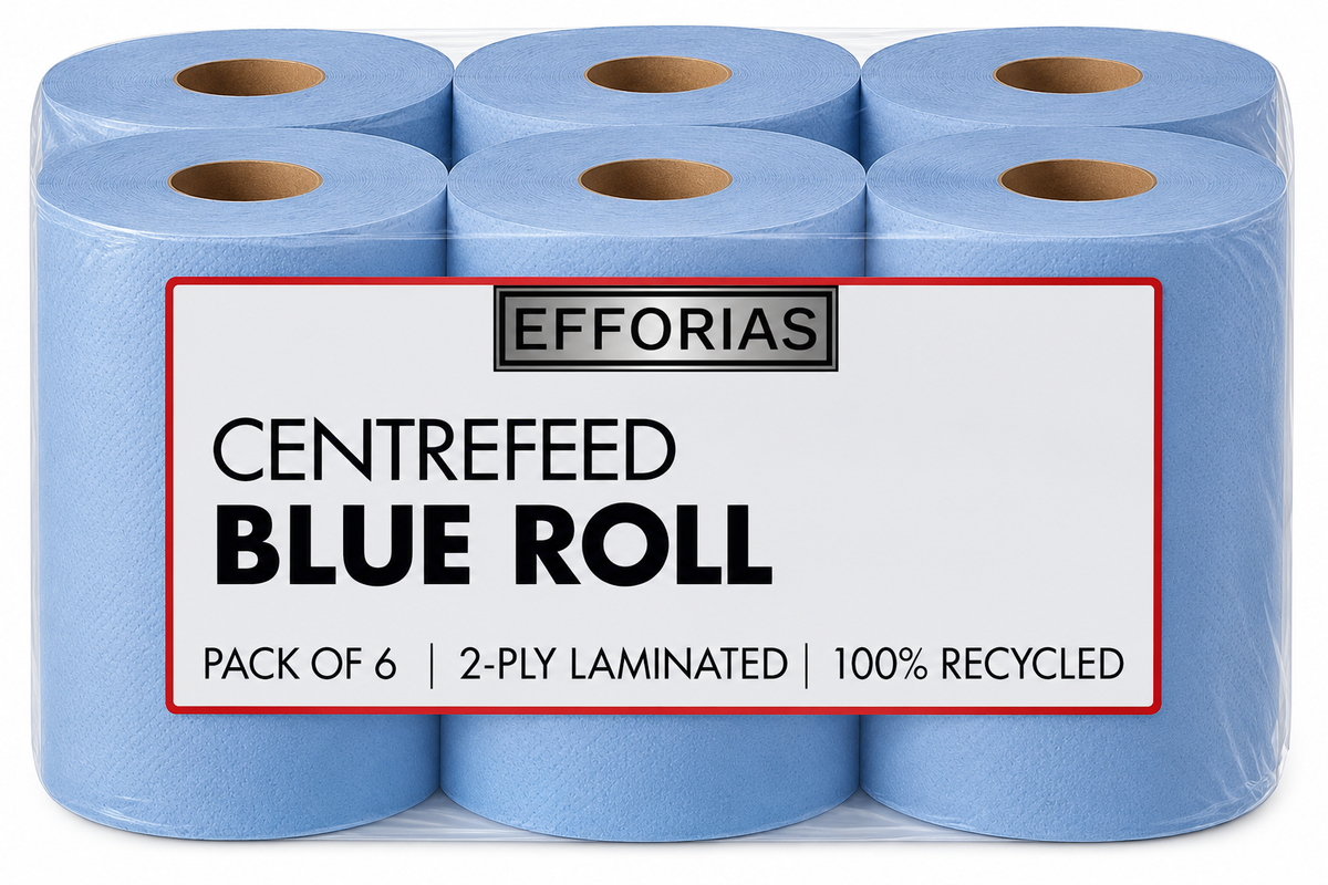 EFFORIAS Centrefeed Blue Roll 6 Pack