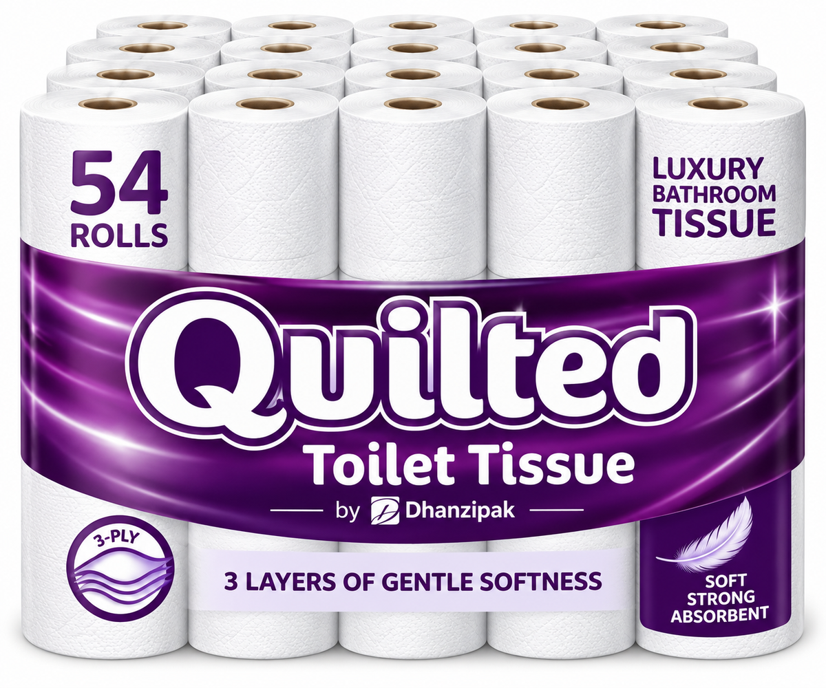 Quilted 3-Ply Toilet Tissue 54 Rolls