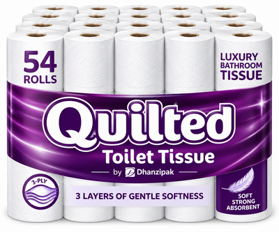Quilted 3-Ply Toilet Tissue 54 Rolls