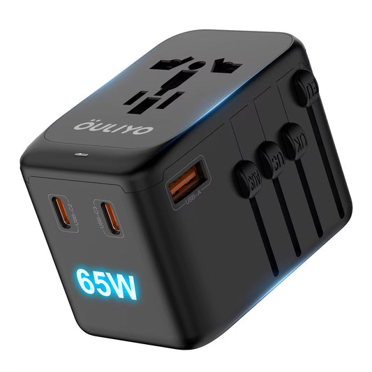 Universal travel adapter, USB and Type C compatible - 60W charging cube