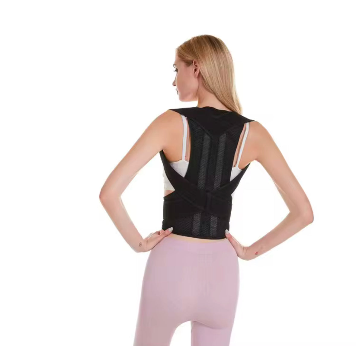 Back Brace Posture Support Fully Adjustable Brace - Improve Posture Pain Free Provides Lumbar Support