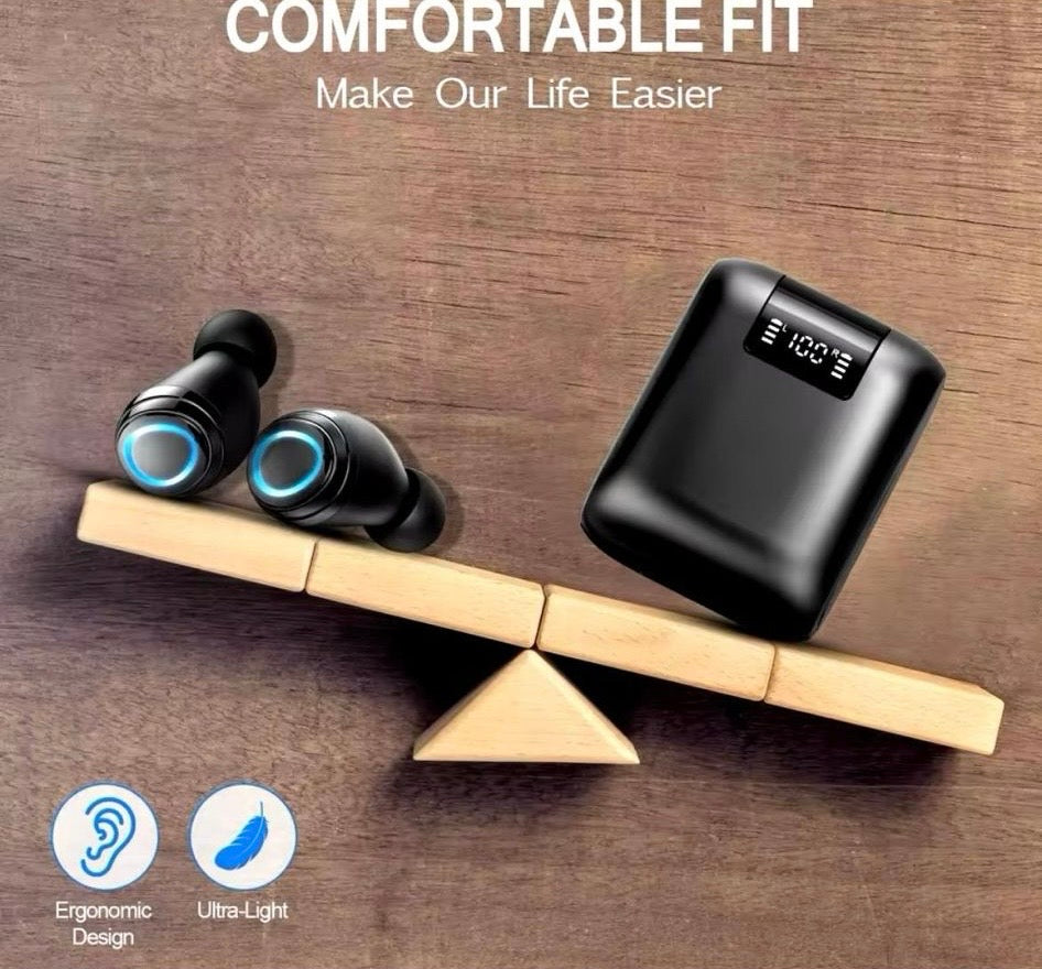 High-Quality Bluetooth Wireless Earbuds with Mic & Deep Bass | 35H Playtime & LED Display - Electronic, Audio