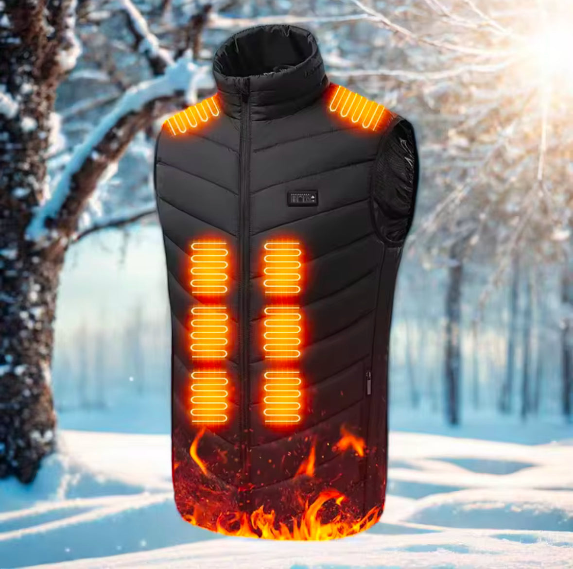 100% Polyester Heated Vest - 3 Temperature Modes, Overheat Protection, No Bloating - 5v/2.1a Rechargeable Battery