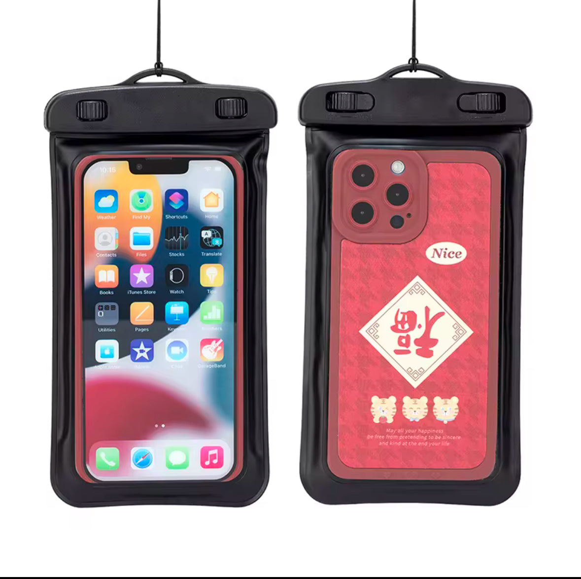 7 Inch Waterproof Phone Case - Phone Case Bag With ABS Clip, IPX8 Waterproof Test - 20 Meter Protection