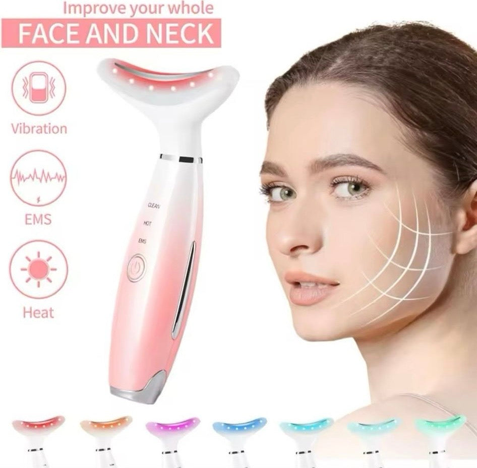 Neck And Face Beauty Device - V-Line Neckline Slimmer, Lifting Vibration Facial Massager - Comfort