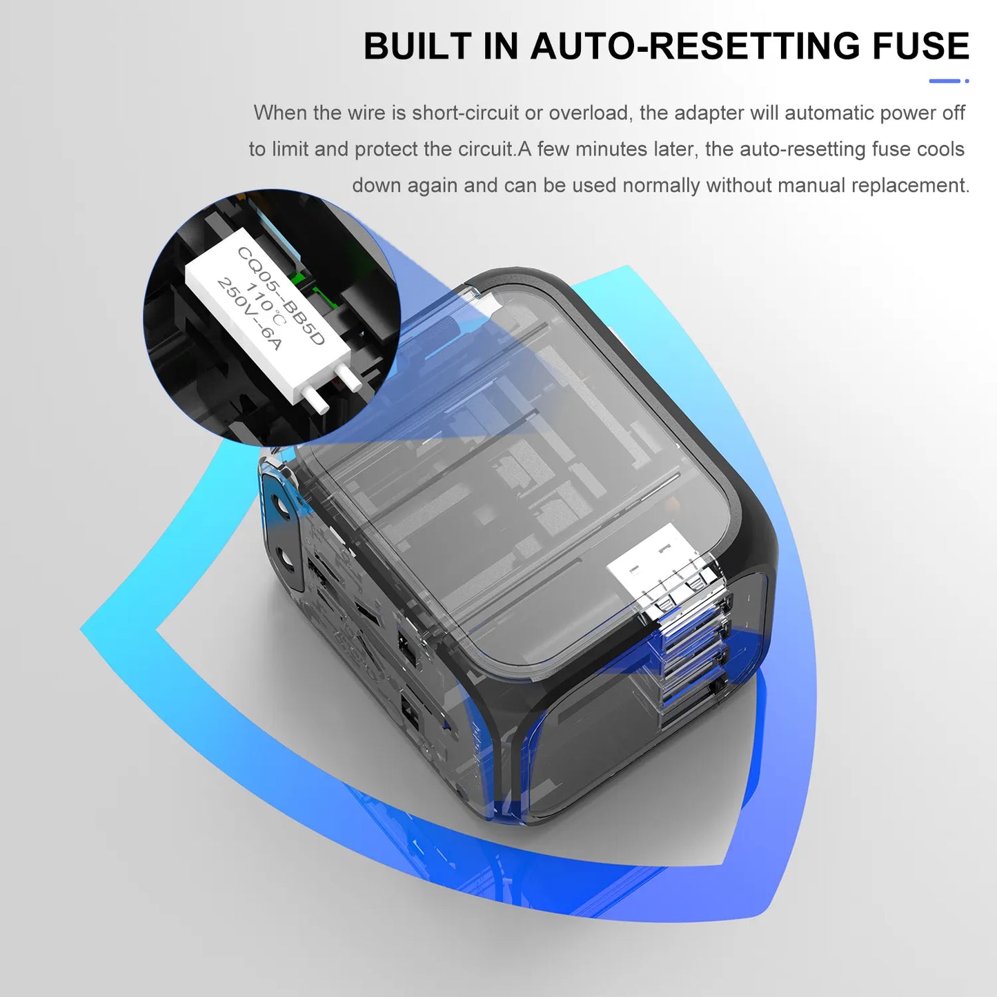 Universal Travel Adapter With Usb And Type-C