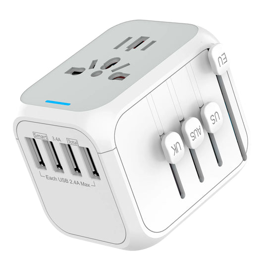 Universal Travel Adapter With Usb And Type-C