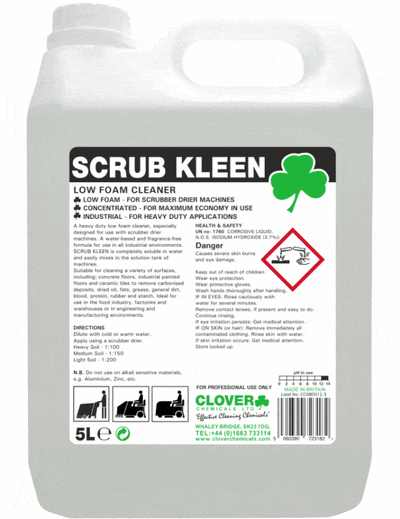 Clover Scrub Kleen Low Foam Floor Cleaner 5L