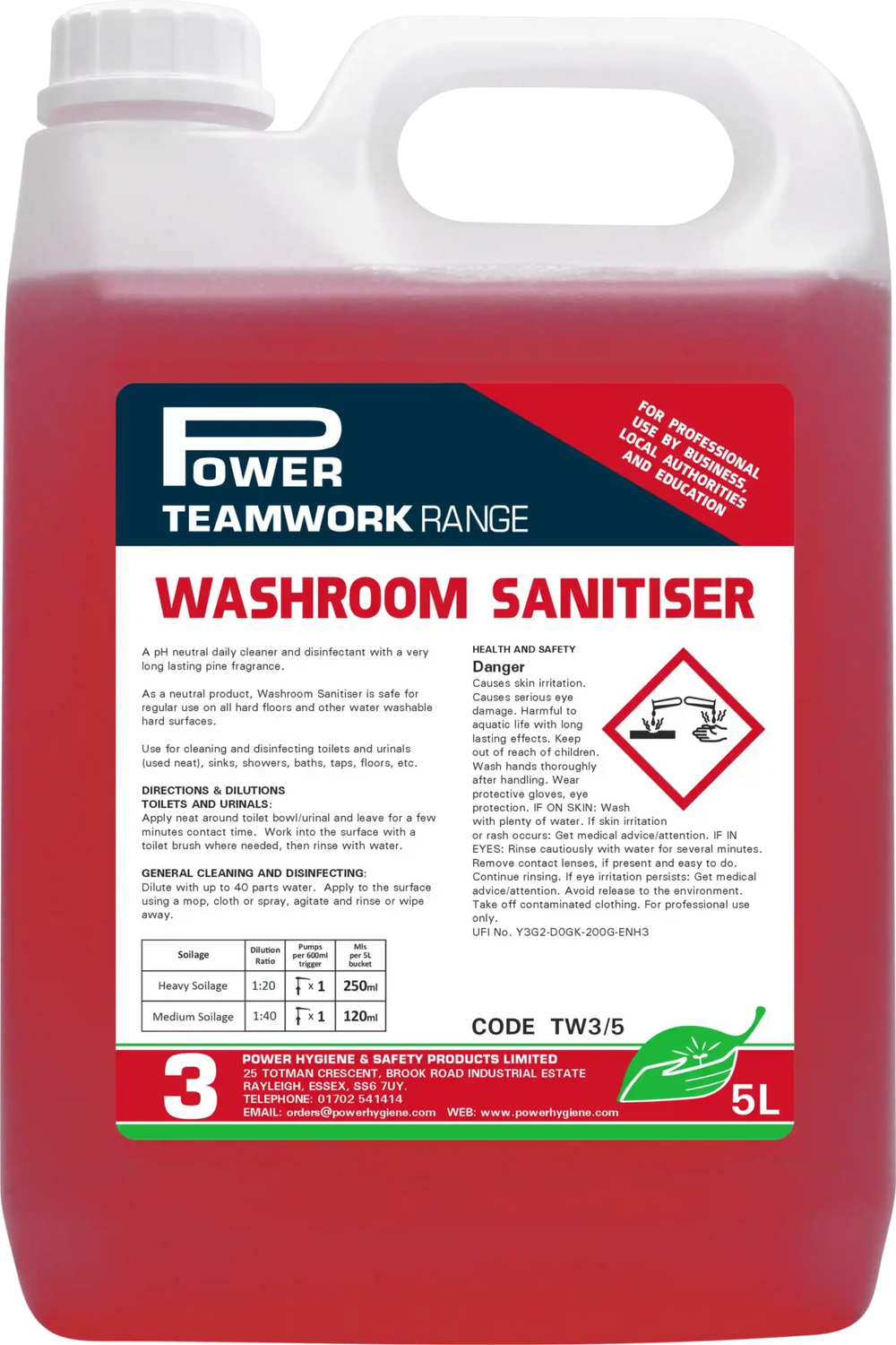 Power Teamwork Washroom Sanitiser 5L