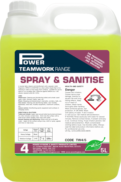 Power Teamwork Spray & Sanitise 5L