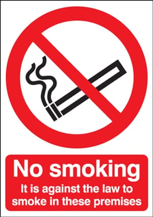 No Smoking – Against The Law Sign