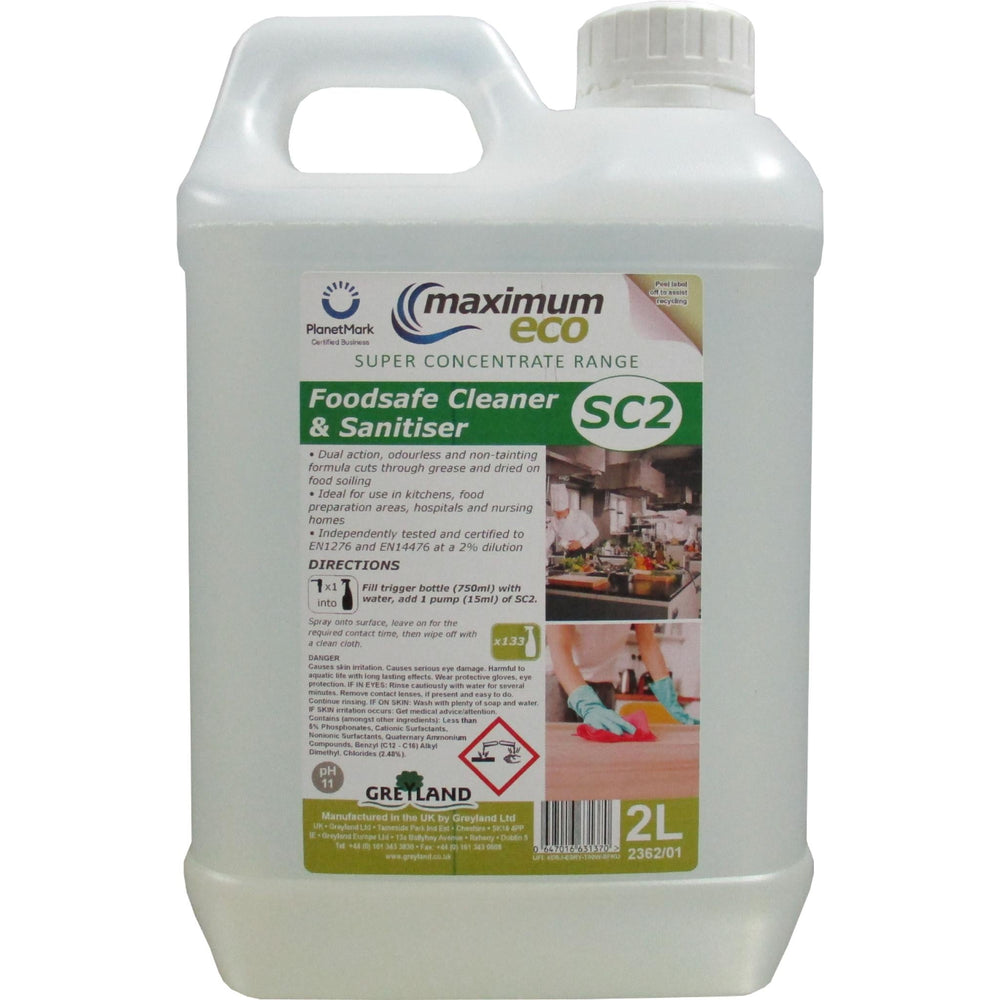 SC2 Food Safe Cleaner & Sanitiser Super Concentrate 2L