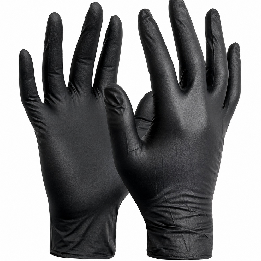 Black Nitrile Disposable Gloves – Box of 100