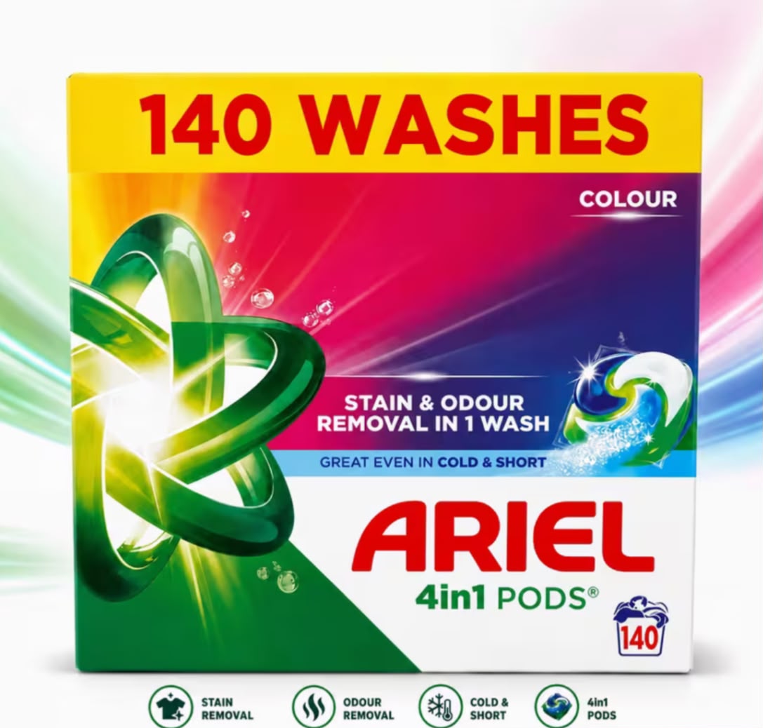 Ariel 4 in 1 Colour Pods 140 Washes 2.93kg