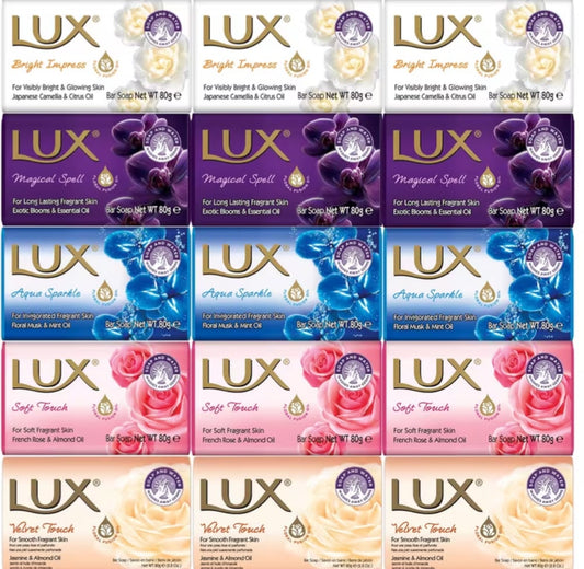 LUX 15 Soap Bar Mixed Fragrance Bundle 80g