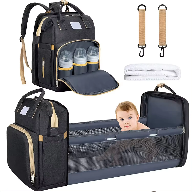 Foldable baby travel crib and storage bag for busy on the go parents