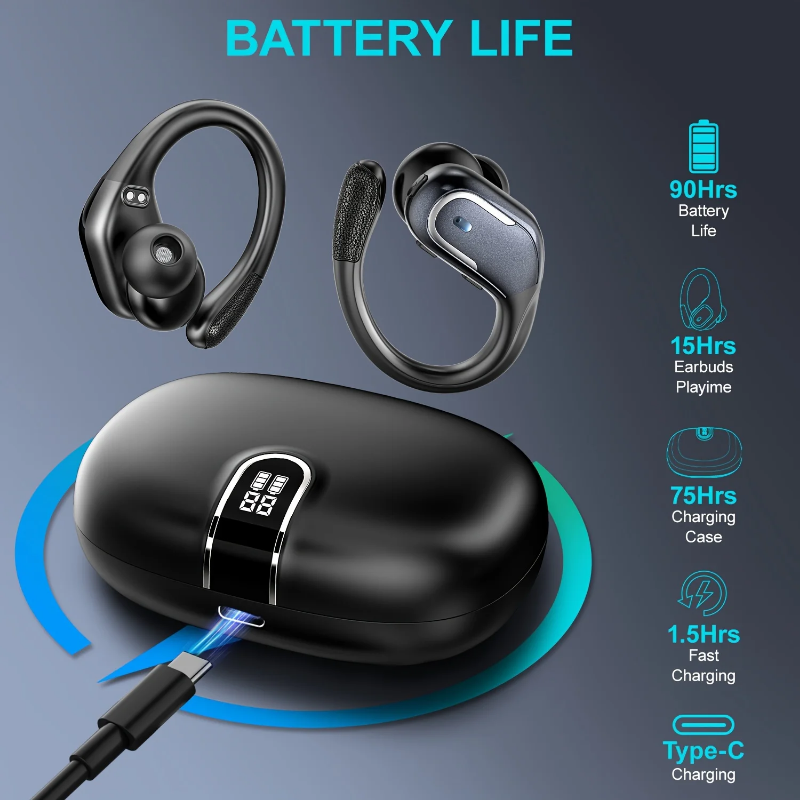 Sports Bluetooth headphones equipped with ear loops - waterproof wireless earbuds