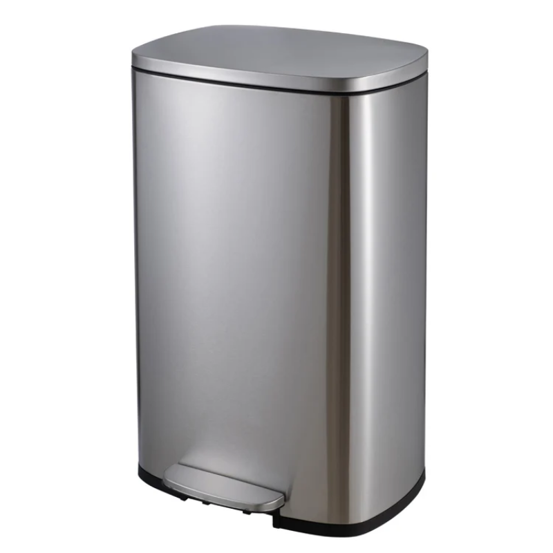 50L capacity stainless steel bin with foot paddle lid