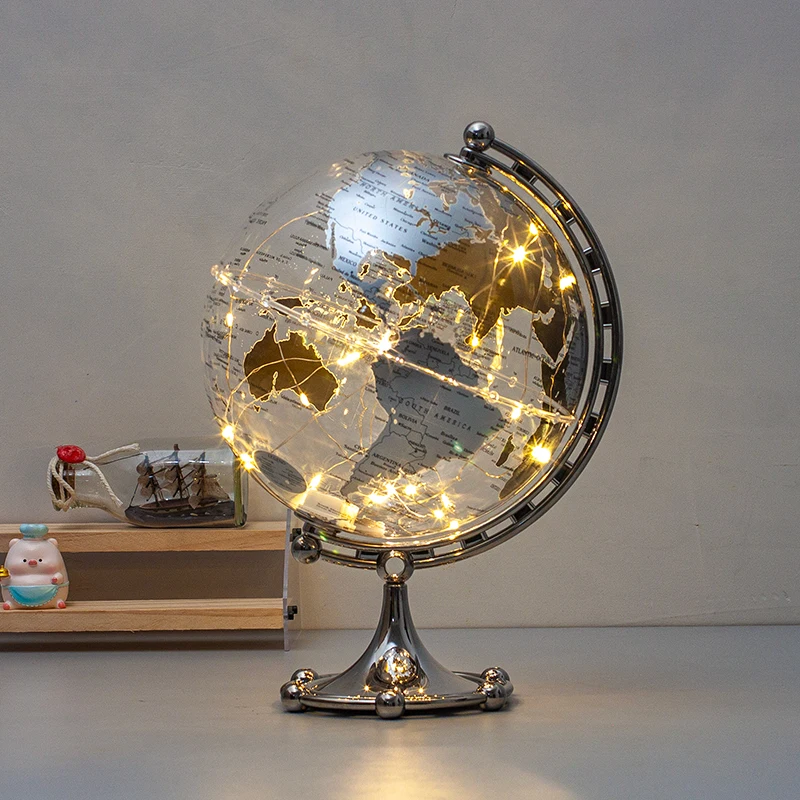 Gorgeous LED string light globe with gold stand