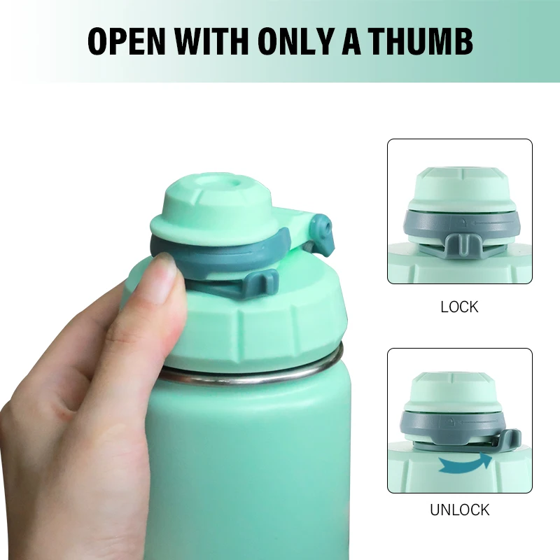 Double wall insulated flask for hot and cold beverages - with flip top lid