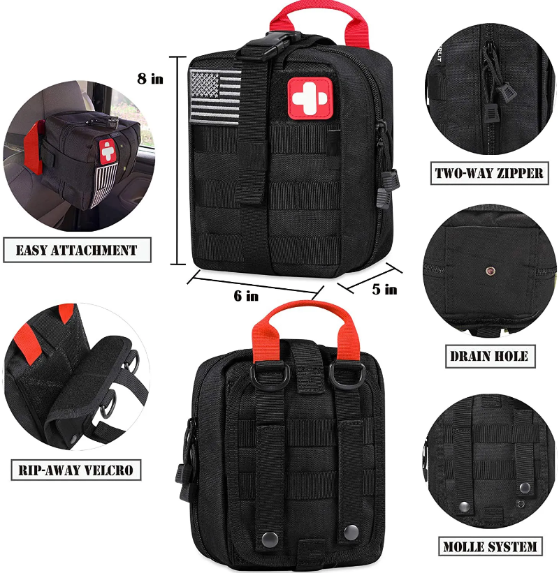 First aid utility bag - emergency camping supplies