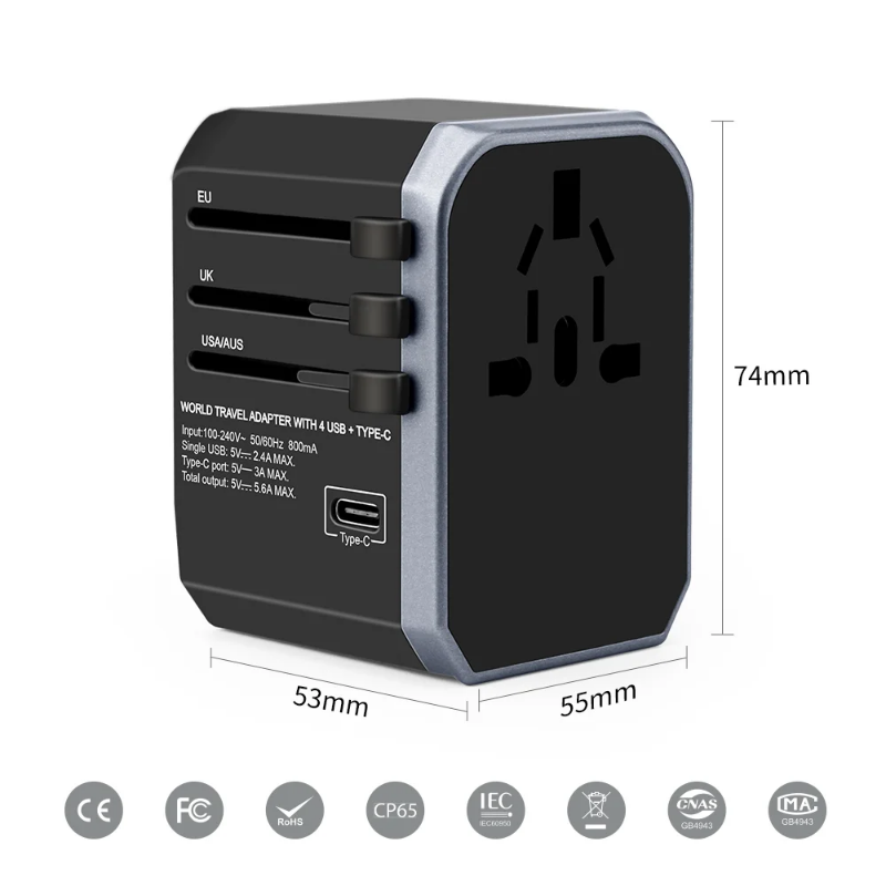 All in one travel adaptor cube - 5 USB outlets