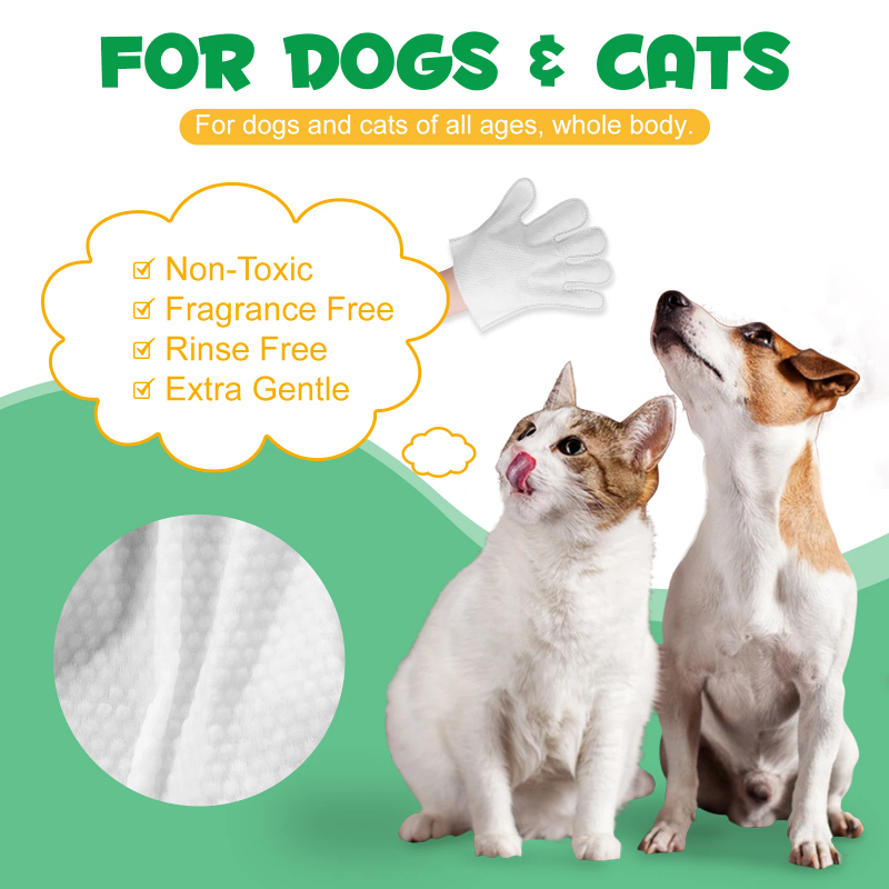 Disposable hypoallergenic pet grooming gloves