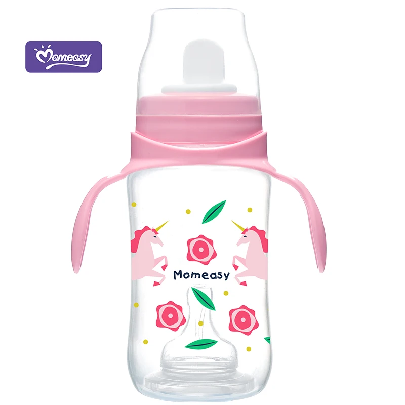 360ml plastic juice bottle with handles for older babies - included anti colic nipple for bedtime milk