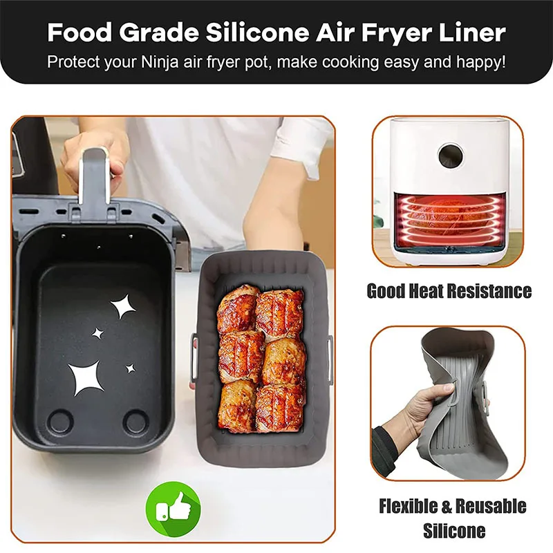 Airfryer silicone tray sets, reusable and washable racks and trays