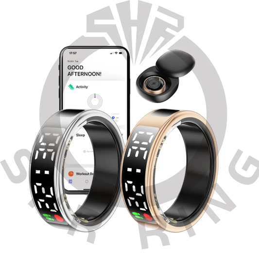 Discrete, smart fitness tracking ring with charge cable and case included