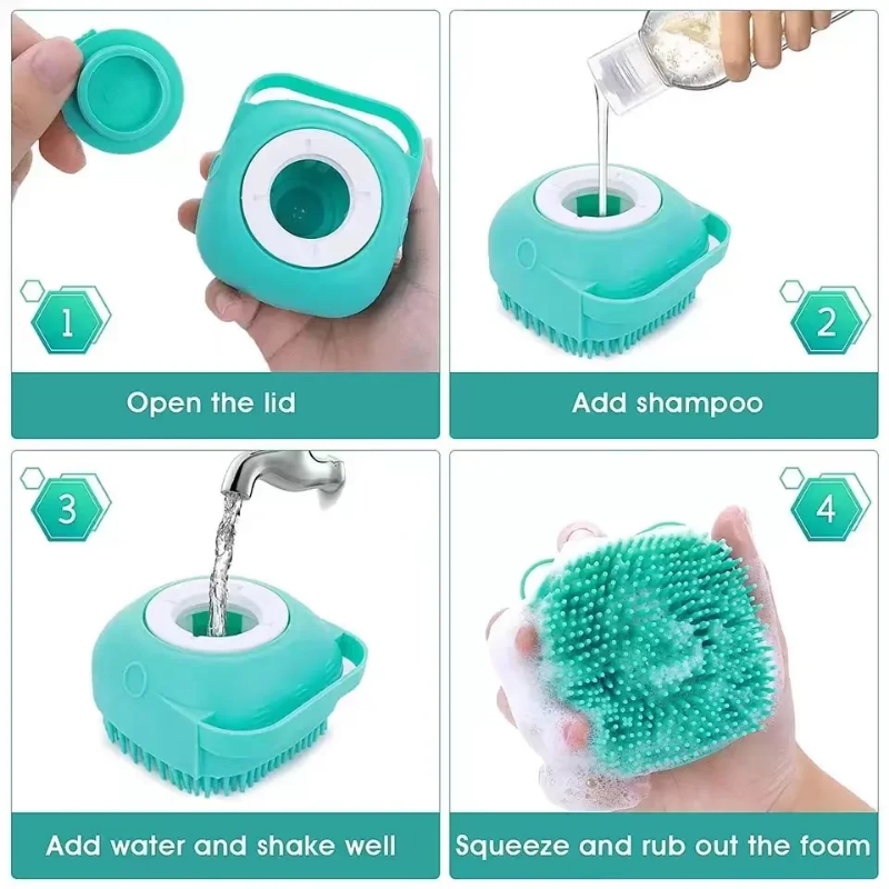 Soap massage and scrubber tool for pet grooming