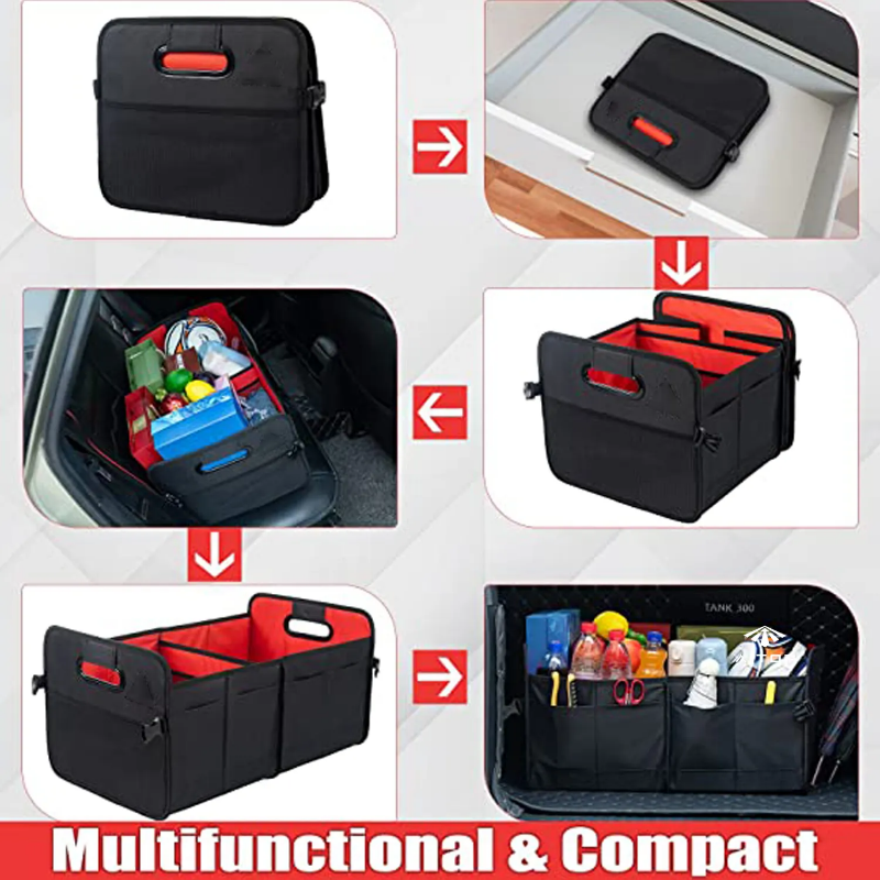 Portable and collapsible, waterproof large folding organisation caddy for cars