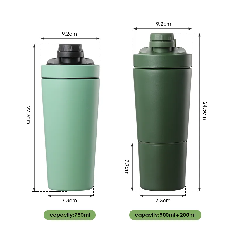 750ml bottle shaker with fruit and ice compartment