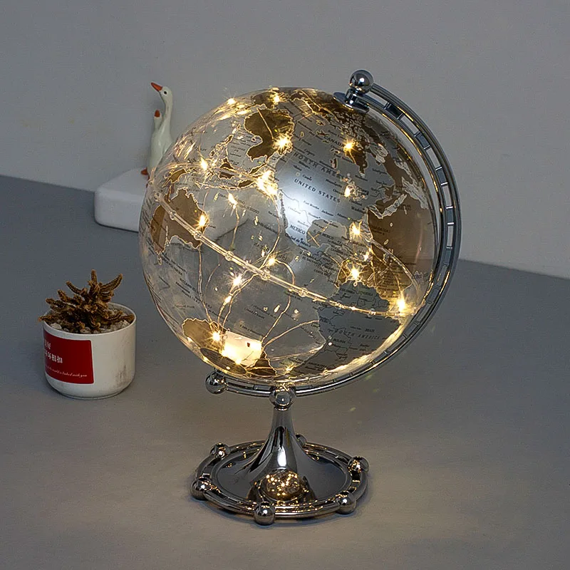 Gorgeous LED string light globe with gold stand