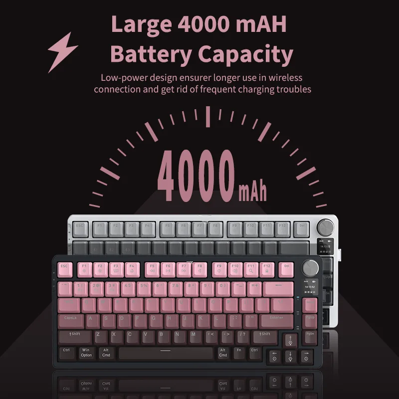 Wireless keyboard with custom programme software for altering key binds and RGB lights