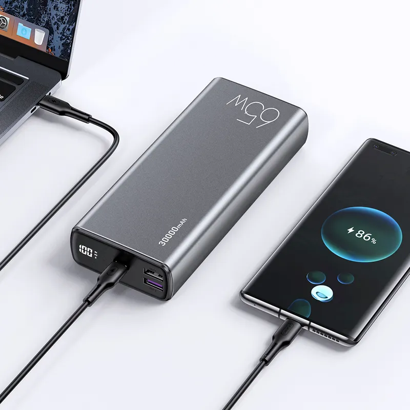 3000MaH, slim, pocket sized portable charger - 65W quick charging