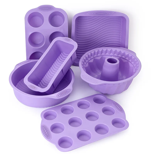 6PCS silicone food grade cakes and bread pans - ideal for beginner bakers