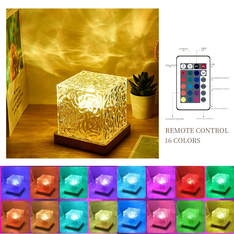 Decorative ocean wave LED coloured lamp with stand