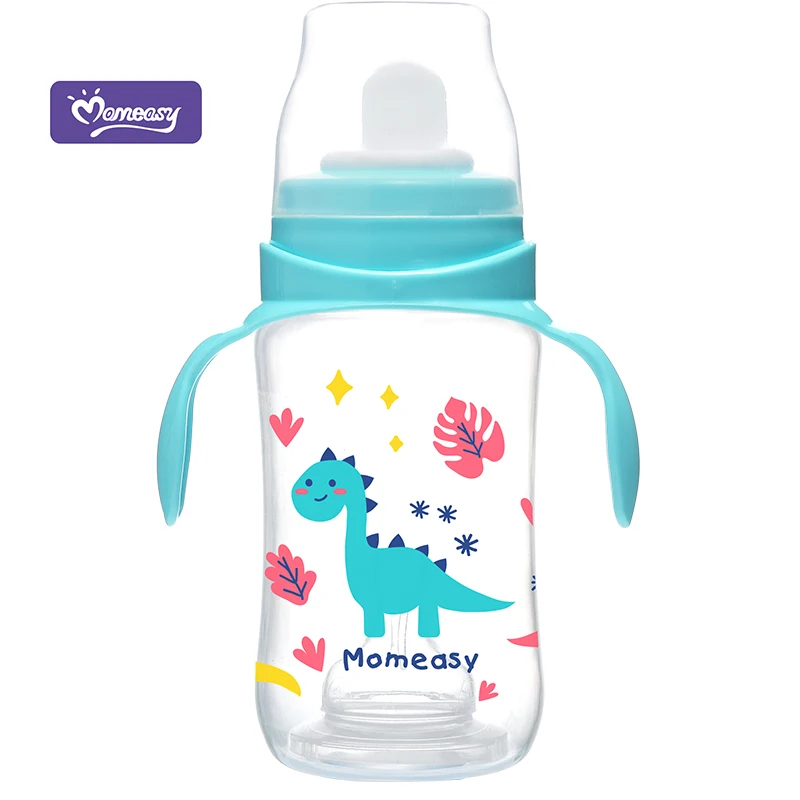 360ml plastic juice bottle with handles for older babies - included anti colic nipple for bedtime milk