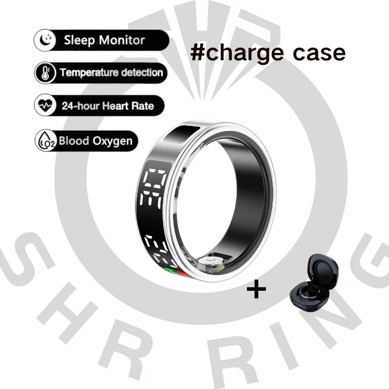 Discrete, smart fitness tracking ring with charge cable and case included