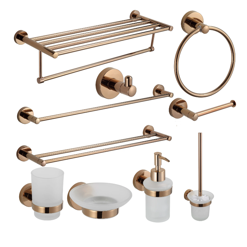 Rose gold complete bathroom Hardware set