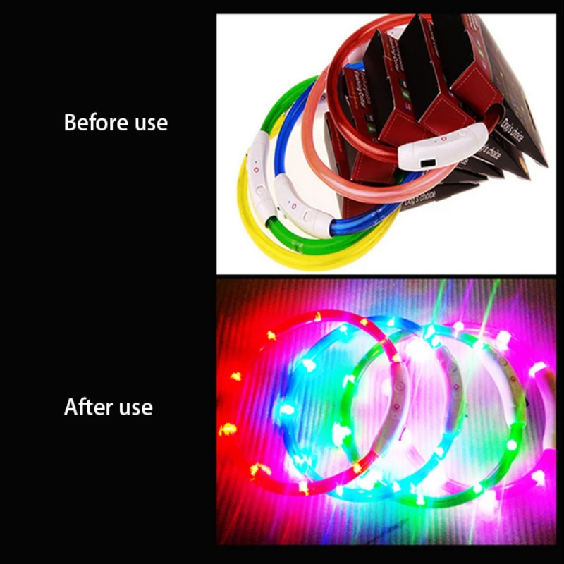 Luminous LED light collar - USB rechargeable