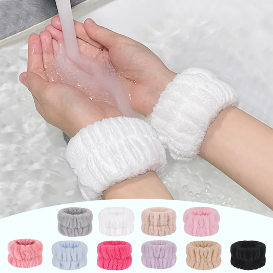 Elastic flannel, super absorbing wrist and headbands for skincare