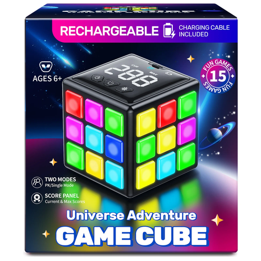 Colourful game cube with sound and touch interaction, rechargeable 8h battery life