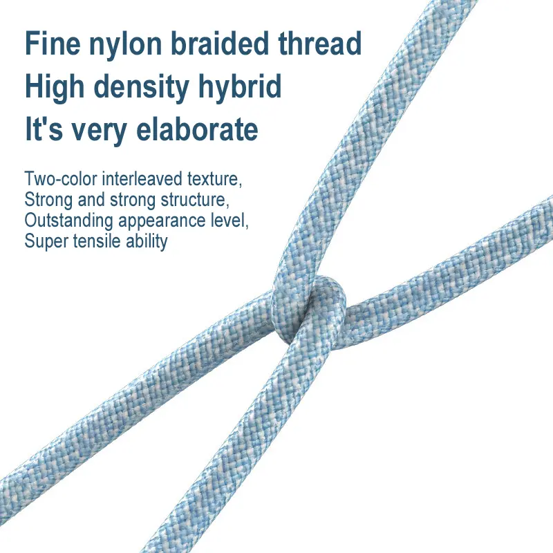 Type C to lightning cable IOS , flexible nylon braided cable