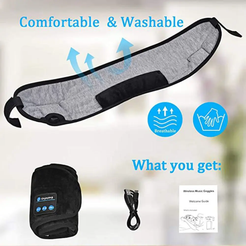 Bluetooth headset plush eye mask - comfortable sleeping mask, machine washable