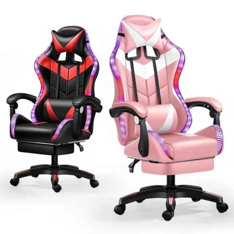 High quality, comfy gaming chair - nylon base with wheels and footrest