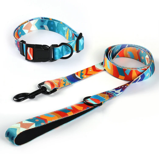 Matching collar and leash set - 3 sizes available